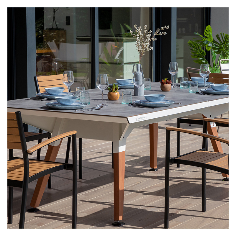 Table de Ping Pong Origin Medium Cornilleau Blanche plateau Stone Clair In & Outdoor - TPO110B