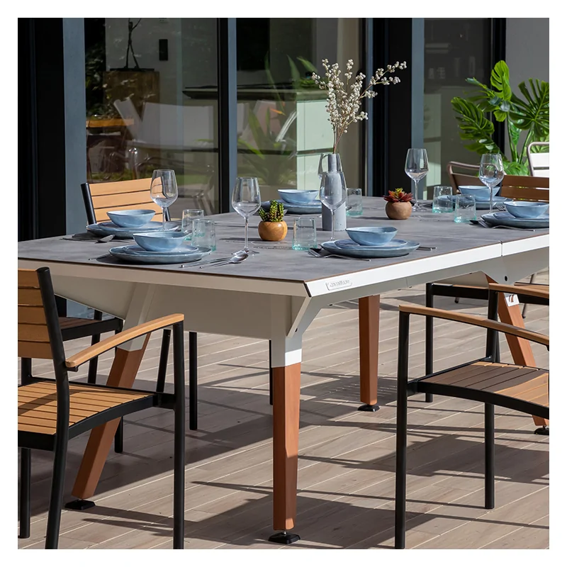 Table de Ping Pong Origin Medium Cornilleau Blanche plateau Stone Clair In & Outdoor - TPO110B