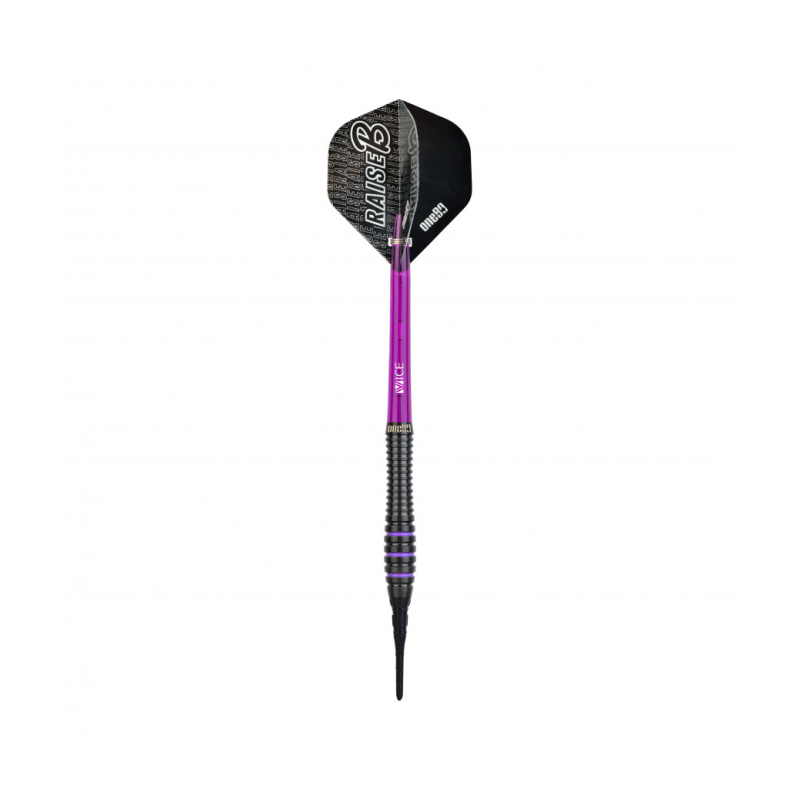Set de 3 Fléchettes Raise B-PL Noire et Violette 80% Tungstène 17,5g Soft - D5636BPL