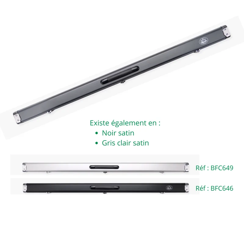 Boîtier Baize Master Prestige Gris foncé Satin pour queue 3/4 - BFC648