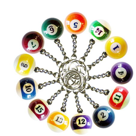 Porte-clés Boule De Billard No.8 Avec Cerise Et Étoile - Design Créatif Pour Fans De Sport Et Cadeaux