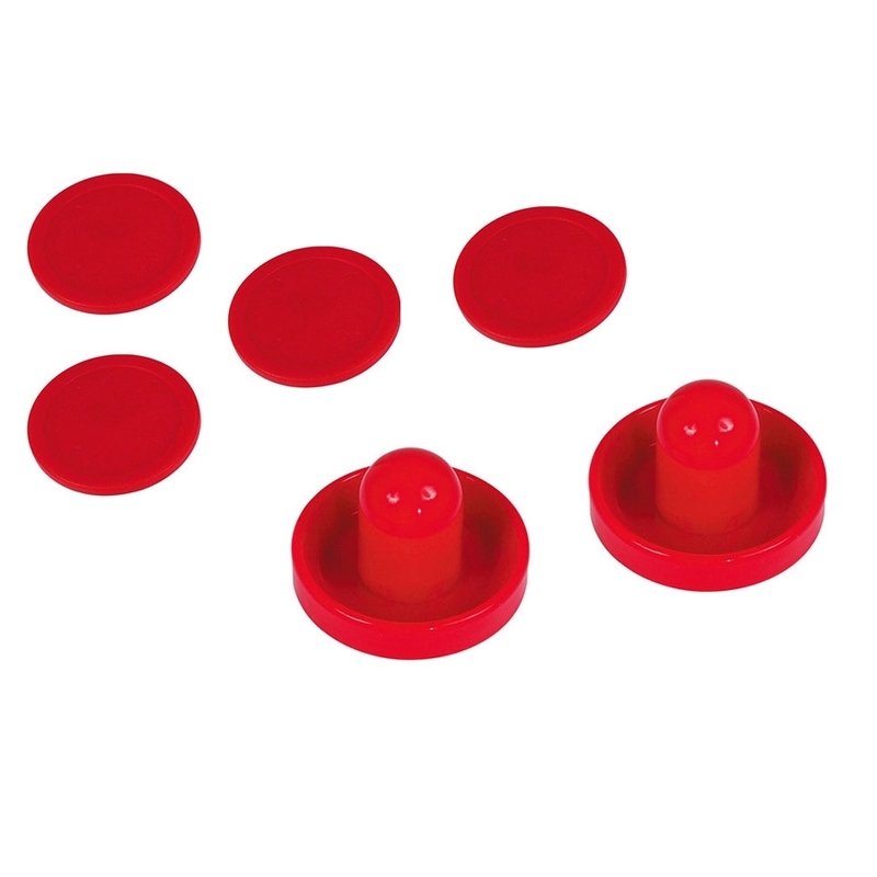 Lot de 2 Poignées et 4 palets ronds Rouges Air Hockey - LOT-F136R Lot de 2 Poignées et 4 palets ronds Rouges Air Hockey - LOT-F136R