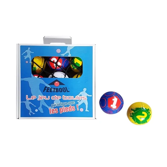 Jeu de pétanque au pied