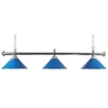 Luminaire Chromé 3 globes bleus 150 cm - G149B