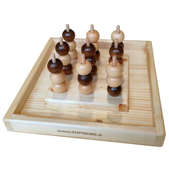 Morpion 3 Dimensions en bois