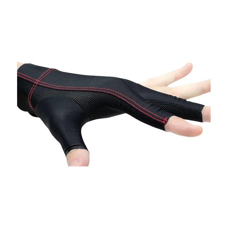 Gant de billard Cuetec Axis Noir - 3 Doigts - Droitier (main gauche) - Taille M - B338DN-M