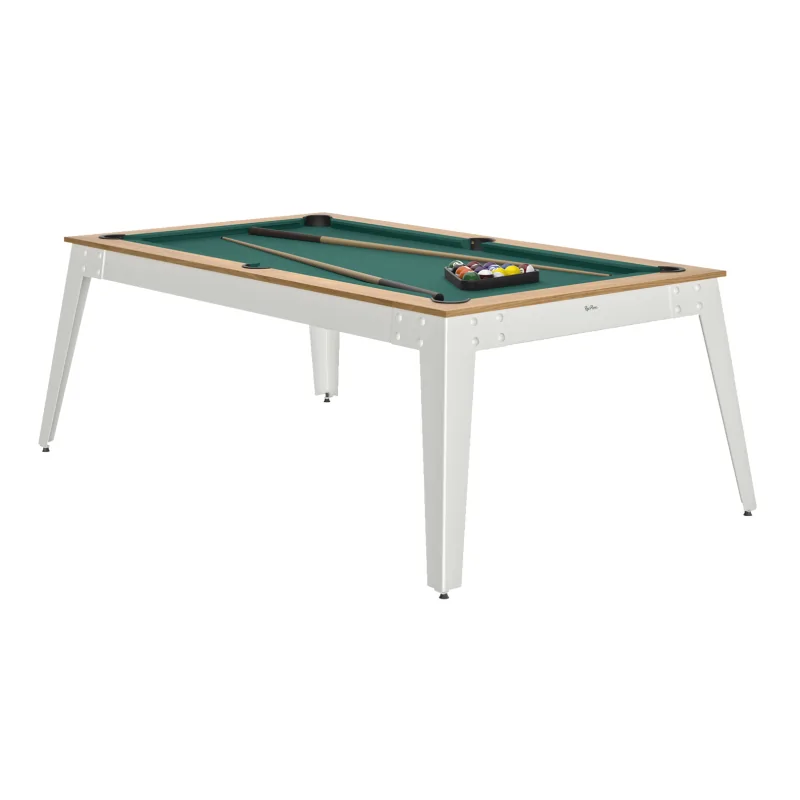Billard Américain STEEL Noyer Vénice pieds blancs René Pierre - BRP500NVB