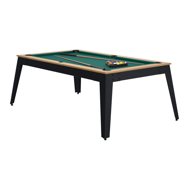 Billard Américain STEEL Noyer Vénice pieds noirs René Pierre - BRP500NVN