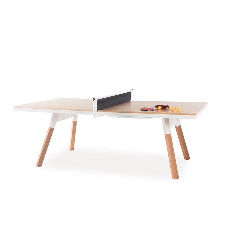 Table de Ping Pong You and Me 220 Convertible Chêne-clair et Blanc - TPC220B