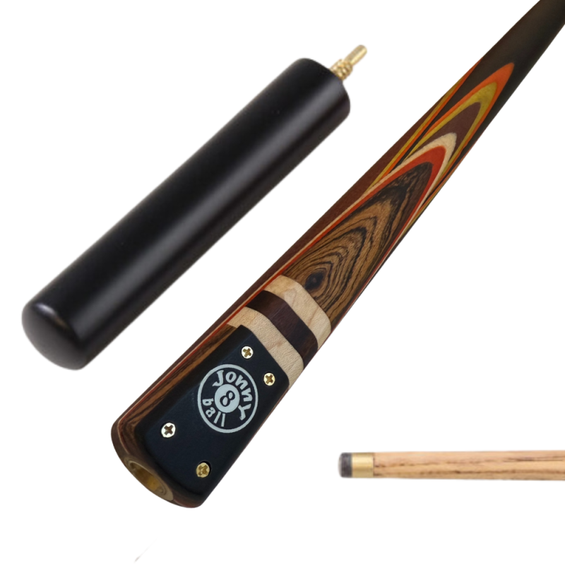 Queue de billard Jonny 8Ball Red & Yellow Explosion 3/4 - 9mm Pool et Snooker   Mini Butt - QFC910