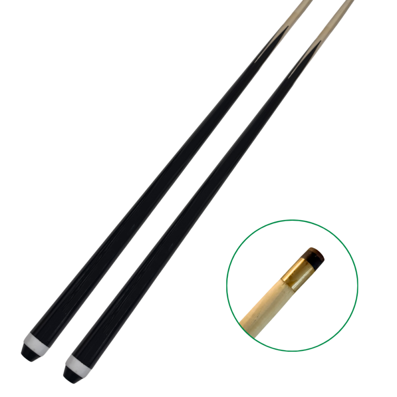 Lot de 2 Queues billard standard 133 cm 1pc - virole laiton & embout vissé 11mm - 986133