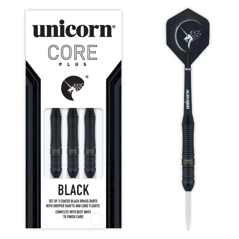 Fléchettes Unicorn Core Plus Black Acier 26Gr - BU08672