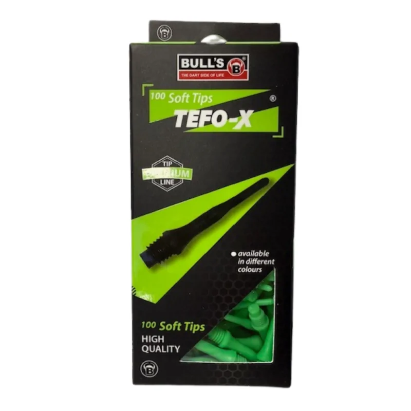 Paquet de 100 pointes Tefo-X verte Bull's - BU61716