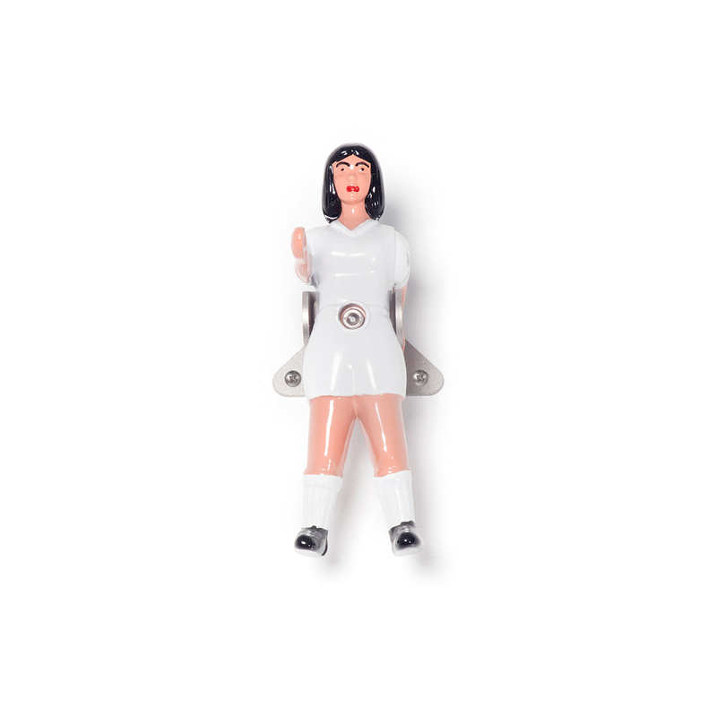 Porte-manteaux 1 joueuse Baby-foot blanche - PM1-F-BLANC