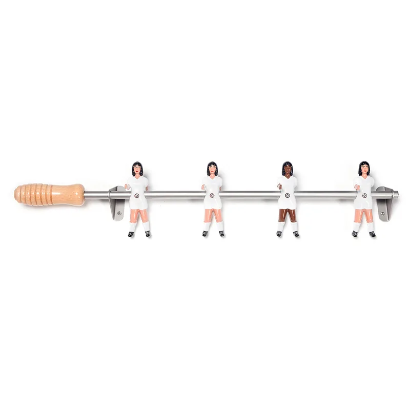 Porte-manteaux 4 joueuses Baby-foot blanches - PM4-F-BLANC