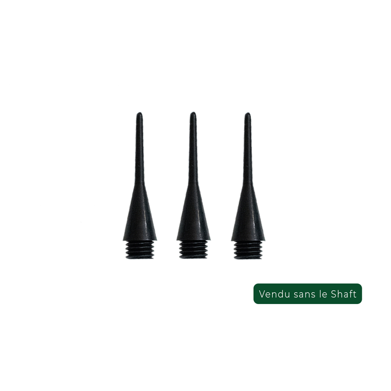 lot  de 30 Pointes Soft 1/4 gros pas de vis Cone longue noire - D1644