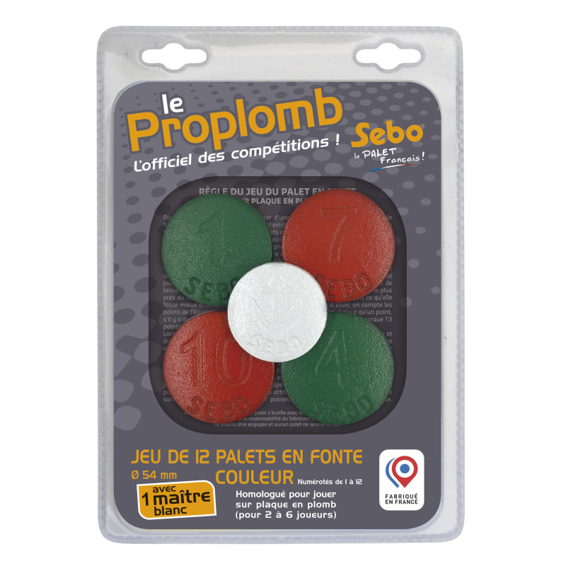 Jeu de palets vendéens en fonte compétition rouges et verts - JPA133RV
