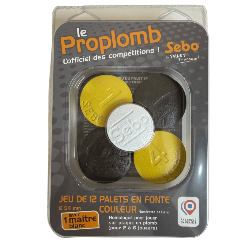 Jeu de palets vendéens en fonte compétition jaunes et noirs - JPA133JN