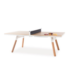 Table de Ping Pong You and Me 220 Convertible Chêne Clair et Blanc