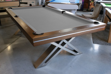 Billard US Pierce Bois finition Noyer 8ft (Modèle d'exposition) Plateaux table en option