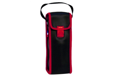 Sacoche Noire Liseret rouge en PVC pour 3 boules de pétanque
