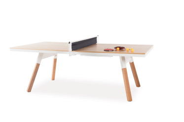 Table de Ping Pong You and Me 220 Convertible Chêne Clair et Blanc